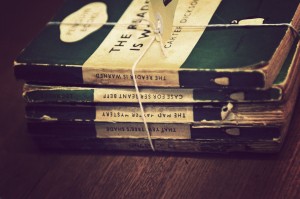 Books from boxes.
